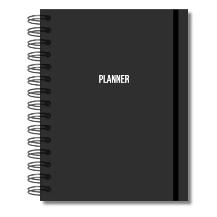 Agenda Negra Hombre Diseño Black Planner y Finanzas + Lapicero tinta gel