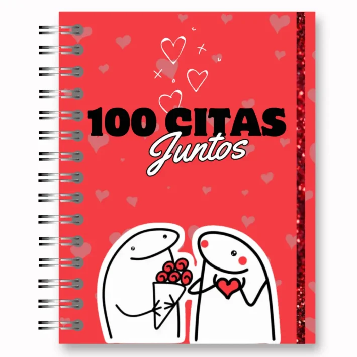 Agenda 100 citas en pareja diseño rojo flork
